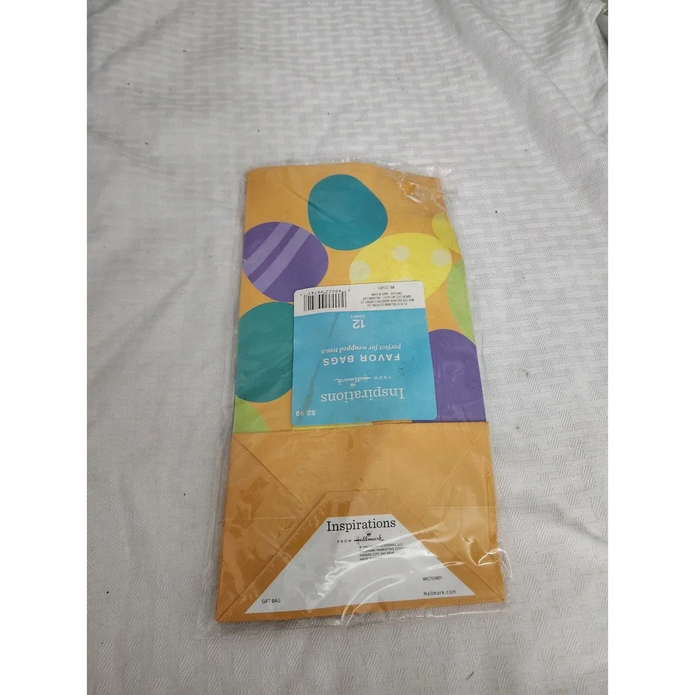 Hallmark Inspirations Easter Egg Favor Bags 12 Count Orange Teal Purple WIC75580